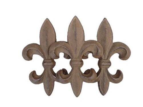 Cast Iron Fleur high quality De Lis Decoration Plaque (2 Pieces)