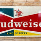 10' Budweiser Bowtie Sign, Vintage Tin Sign, Advertising, Tavern, Single Side