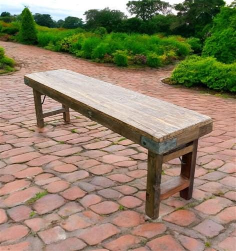 Rustic Folding Bench, Vintage Reclaimed Wood Bench, Farmhouse Decor Seat, A37