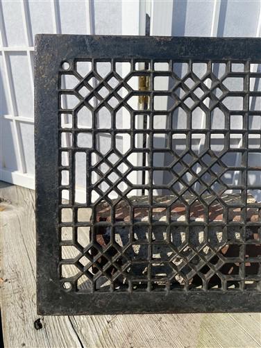 Ornate Art Deco Cast Iron Grate Vintage Wall Floor Fireplace Register Vent A6