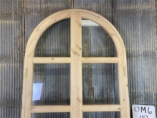 Arched French Double Door (48x96) 3 Pane Glass Door European Styled w Jamb OM6