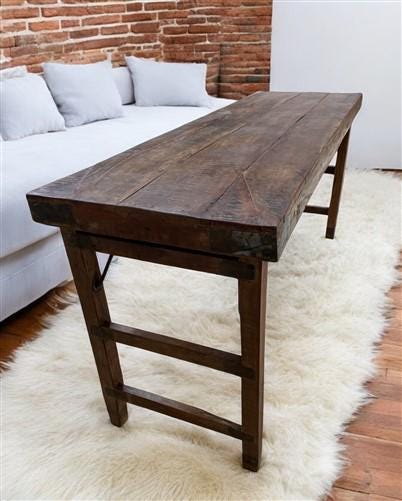 Rustic Folding Table, Vintage Dining Room Table, Kitchen Island, Sofa Table, B85