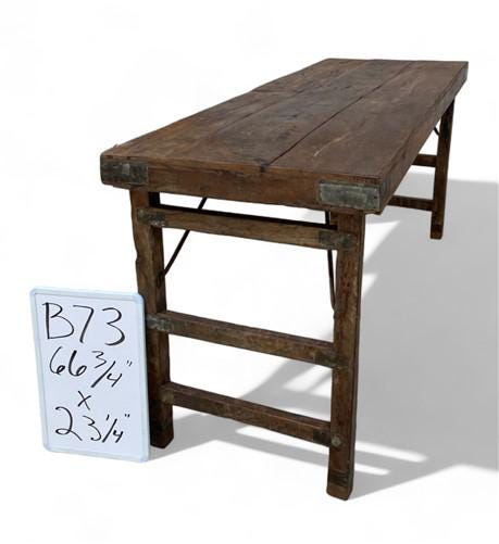 Rustic Folding Table, Vintage Dining Room Table, Kitchen Island, Sofa Table, B73