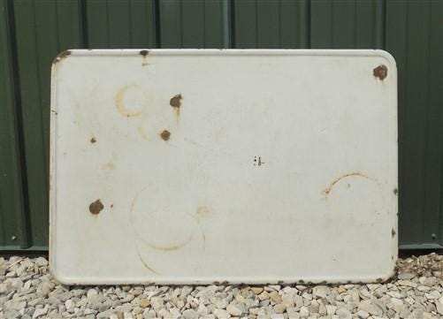 White Porcelain Vintage Table Top Panel, Kitchen Cupboard Hoosier Enamel A26