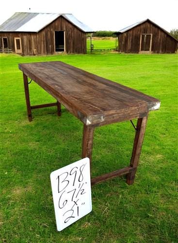 Rustic Folding Table, Vintage Dining Room Table, Kitchen Island, Sofa Table, B98