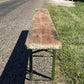 Stained Vintage German Beer Garden Bench Portable Industrial Wood Bench Seat B45