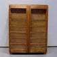 Vintage Wood Storage Cabinet Bookcase with Glass Doors, Storage, Rustic Cupboard