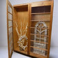 Vintage Wood Storage Cabinet Bookcase with Glass Doors, Storage, Rustic Cupboard