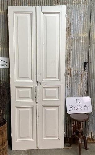 Antique French Double Doors (35.5x94) Raised Panel Doors, European Doors d