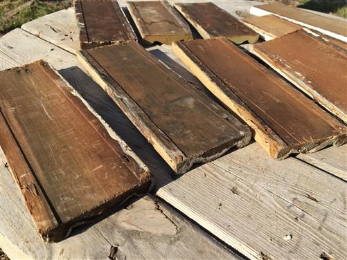 9 Fluted Wood Trim Pieces, Architectural Salvage, Reclaimed Wood Baseboard e,