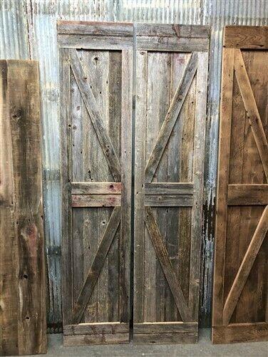 Set of Sliding Barn Wood Doors, Amish Handcrafted Red Pine, Double Barn Doors,