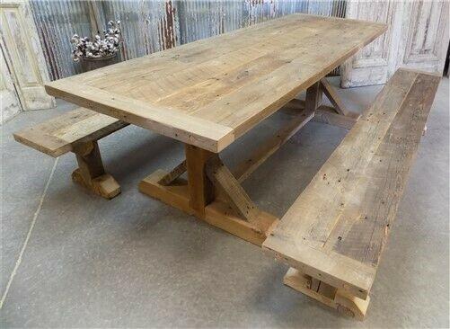 6' Amish Pine Harvest T-Leg Table Only, Custom Made To Order, Farmhouse Table,