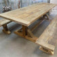 10' Amish Pine Harvest T-Leg Table, Custom Made To Order, Rustic Farmhouse Table