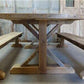 10' Amish Pine Harvest T-Leg Table, Custom Made To Order, Rustic Farmhouse Table