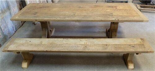 10' Amish Pine Harvest T-Leg Table, Custom Made To Order, Rustic Farmhouse Table