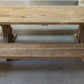 10' Amish Pine Harvest T-Leg Table, Custom Made To Order, Rustic Farmhouse Table