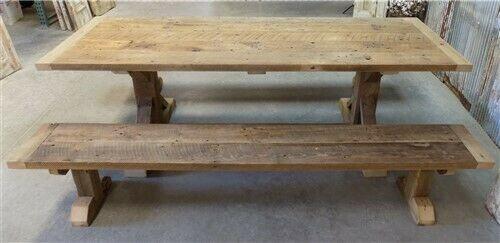 10' Amish Pine Harvest T-Leg Table, Custom Made To Order, Rustic Farmhouse Table