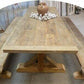 10' Amish Pine Harvest T-Leg Table, Custom Made To Order, Rustic Farmhouse Table