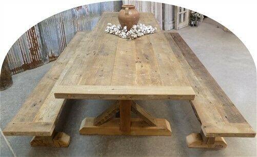 10' Amish Pine Harvest T-Leg Table, Custom Made To Order, Rustic Farmhouse Table