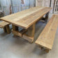 7' Amish Pine Harvest 4 Leg Table, Custom Made to Order, Rustic Farmhouse Table,