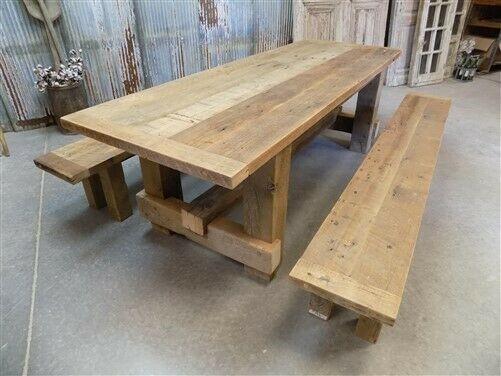 7' Amish Pine Harvest 4 Leg Table, Custom Made to Order, Rustic Farmhouse Table,