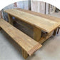 7' Amish Pine Harvest 4 Leg Table, Custom Made to Order, Rustic Farmhouse Table,