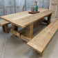 7' Amish Pine Harvest 4 Leg Table, Custom Made to Order, Rustic Farmhouse Table,