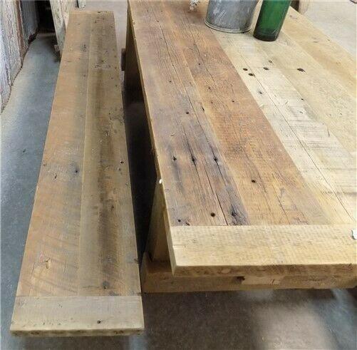 7' Amish Pine Harvest 4 Leg Table, Custom Made to Order, Rustic Farmhouse Table,