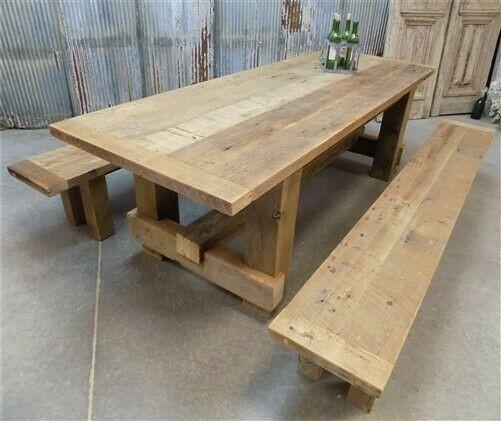 10' Amish Pine Harvest 4 Leg Table, Custom Made to Order, Rustic Farmhouse Table