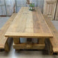 10' Amish Pine Harvest 4 Leg Table, Custom Made to Order, Rustic Farmhouse Table