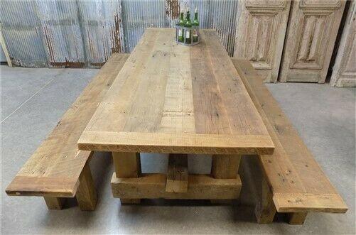 10' Amish Pine Harvest 4 Leg Table, Custom Made to Order, Rustic Farmhouse Table