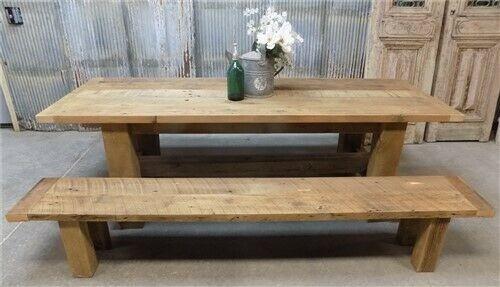 10' Amish Pine Harvest 4 Leg Table, Custom Made to Order, Rustic Farmhouse Table