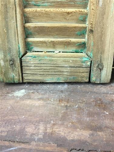 Small Green Antique Farmhouse Shutter, Wood Shutter, Architectural Salvage B11,