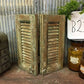 Small Green Antique Farmhouse Shutter, Wood Shutter, Architectural Salvage B21