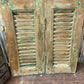 Small Green Antique Farmhouse Shutter, Wood Shutter, Architectural Salvage B21