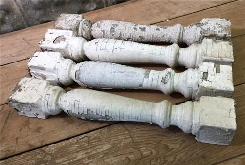 4 Balusters White Wood Architectural Salvage Spindles Porch Post House Trim A9