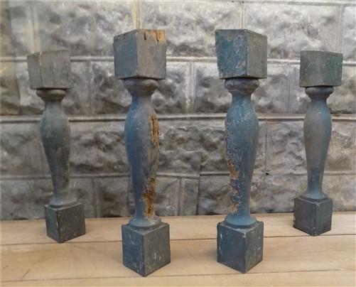 4 Balusters Green Wood Architectural Salvage Spindles Porch Post House Trim M,