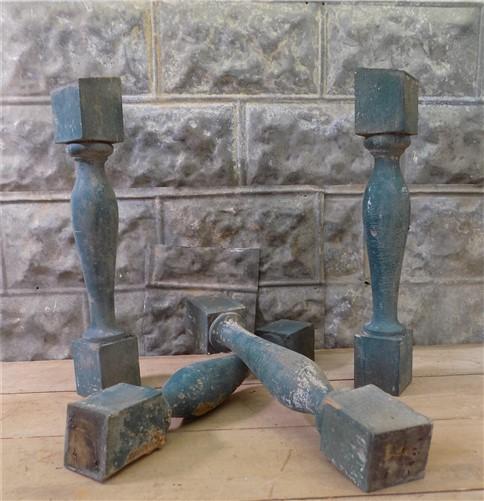 4 Balusters Green Wood Architectural Salvage Spindles Porch Post House Trim S,