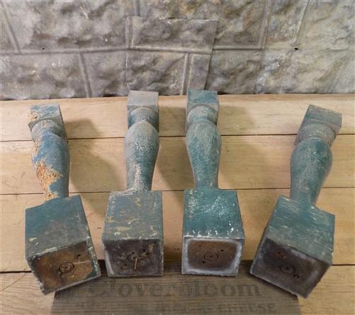 4 Balusters Green Wood Architectural Salvage Spindles Porch Post House Trim S,