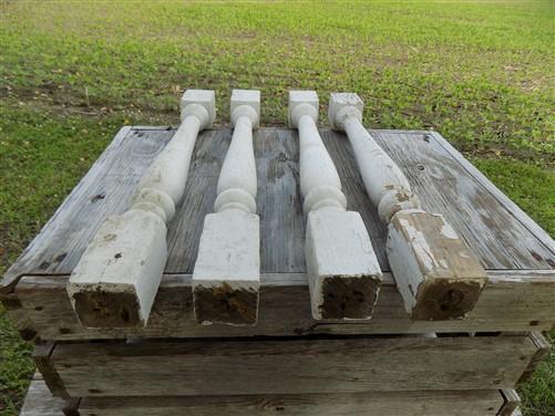 4 Balusters White Wood Architectural Salvage Spindles Porch Post House Trim A21, Vintage Wood Spindles, buy Wooden Balusters, Rustic Farmhouse