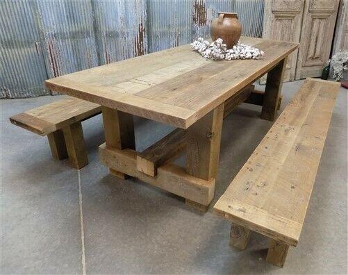 9' Amish Pine Harvest 4 Leg Table, Custom Made to Order, Rustic Farmhouse Table,