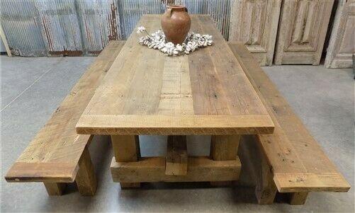 9' Amish Pine Harvest 4 Leg Table, Custom Made to Order, Rustic Farmhouse Table,