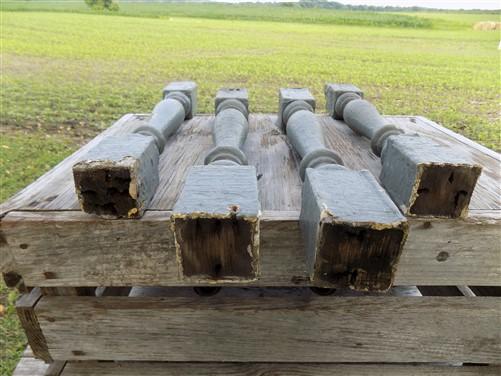 4 Balusters Gray Wood Architectural Salvage Spindles Porch Post House Trim B,