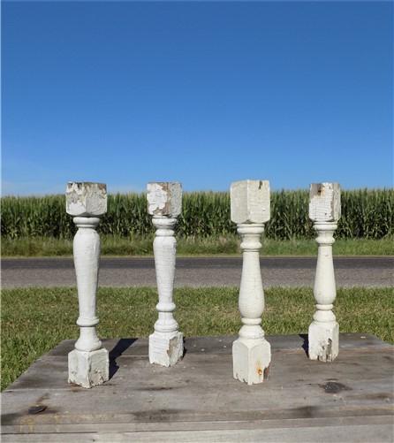 4 Balusters White Vintage Wood, Architectural Salvage, Porch popular Post House Trim A27