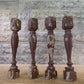 4 Balusters Cocoa Brown Wood Architectural Salvage Spindles Porch House Trim K,
