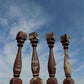 4 Balusters Cocoa Brown Wood Architectural Salvage Spindles Porch House Trim L,