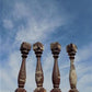 4 Balusters Cocoa Brown Wood Architectural Salvage Spindles Porch House Trim L,