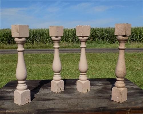 4 Balusters Painted Wood Architectural Salvage Spindles Porch House Trim E,