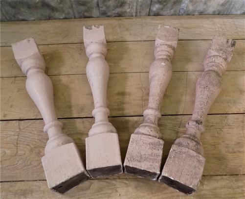 4 Balusters outlets White Wood Architectural Salvage Spindles Porch Post House Trim A25, Vintage Wood Spindles, Wooden Balusters, Rustic Farmhouse