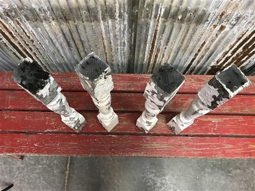 4 Balusters Painted Wood Architectural Salvage Spindles Porch House Trim U,
